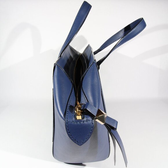 NWOT Kate Spade 2 Park Ave Beau Bow Satchel Navy Blue Bag - Picture 8 of 12